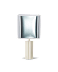 Petite lampe à poser Gioia - Blanc crème et Argenté