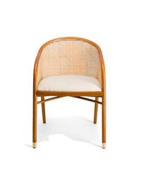 Fauteuil Cavallo en bois et cannage - Blanc crème