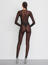 Metallic Lace Tight - Black / Silver
