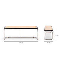 Banc Panchina en bois et cannage - Noir