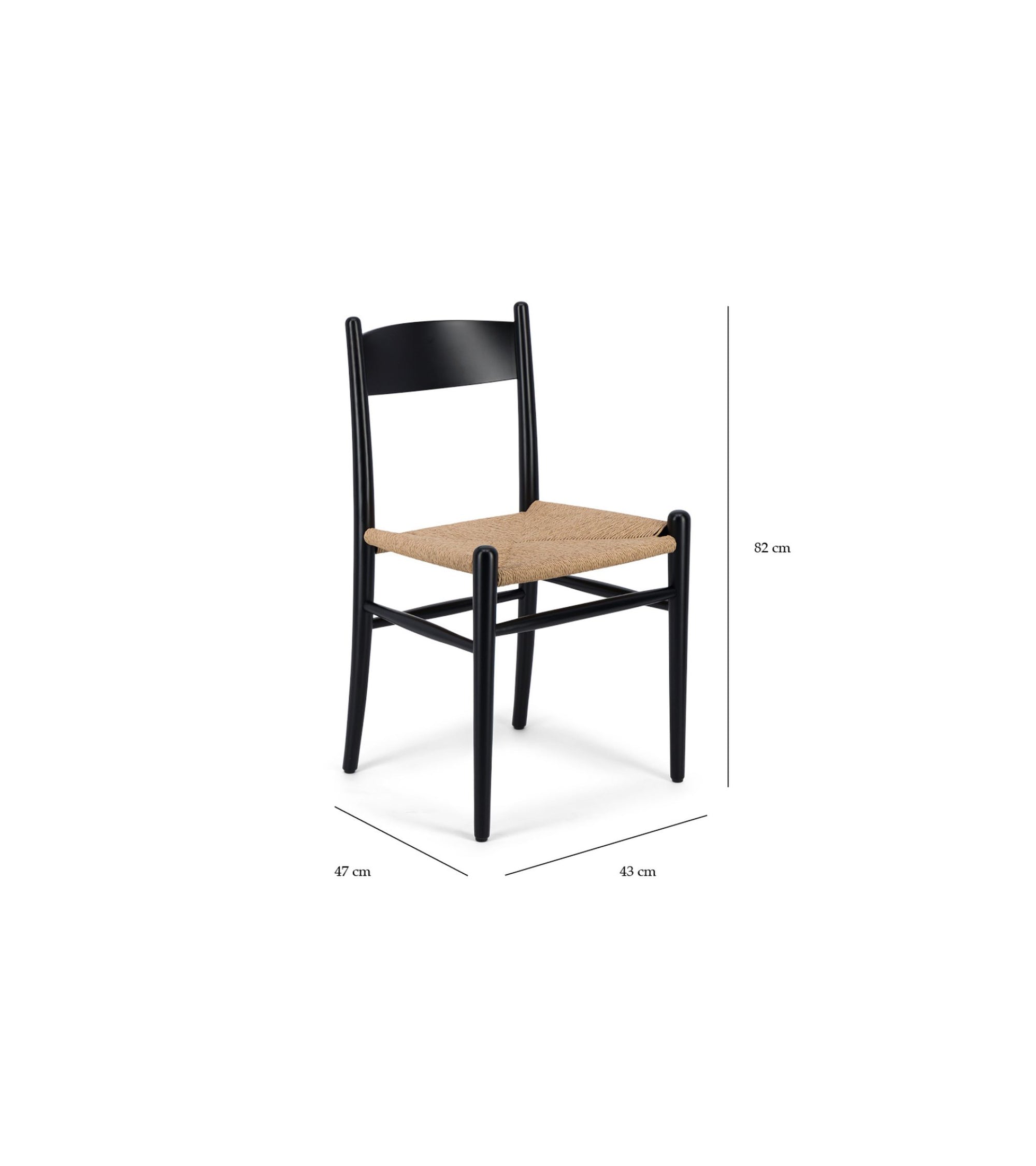 Chaise Carla en bois - Noir