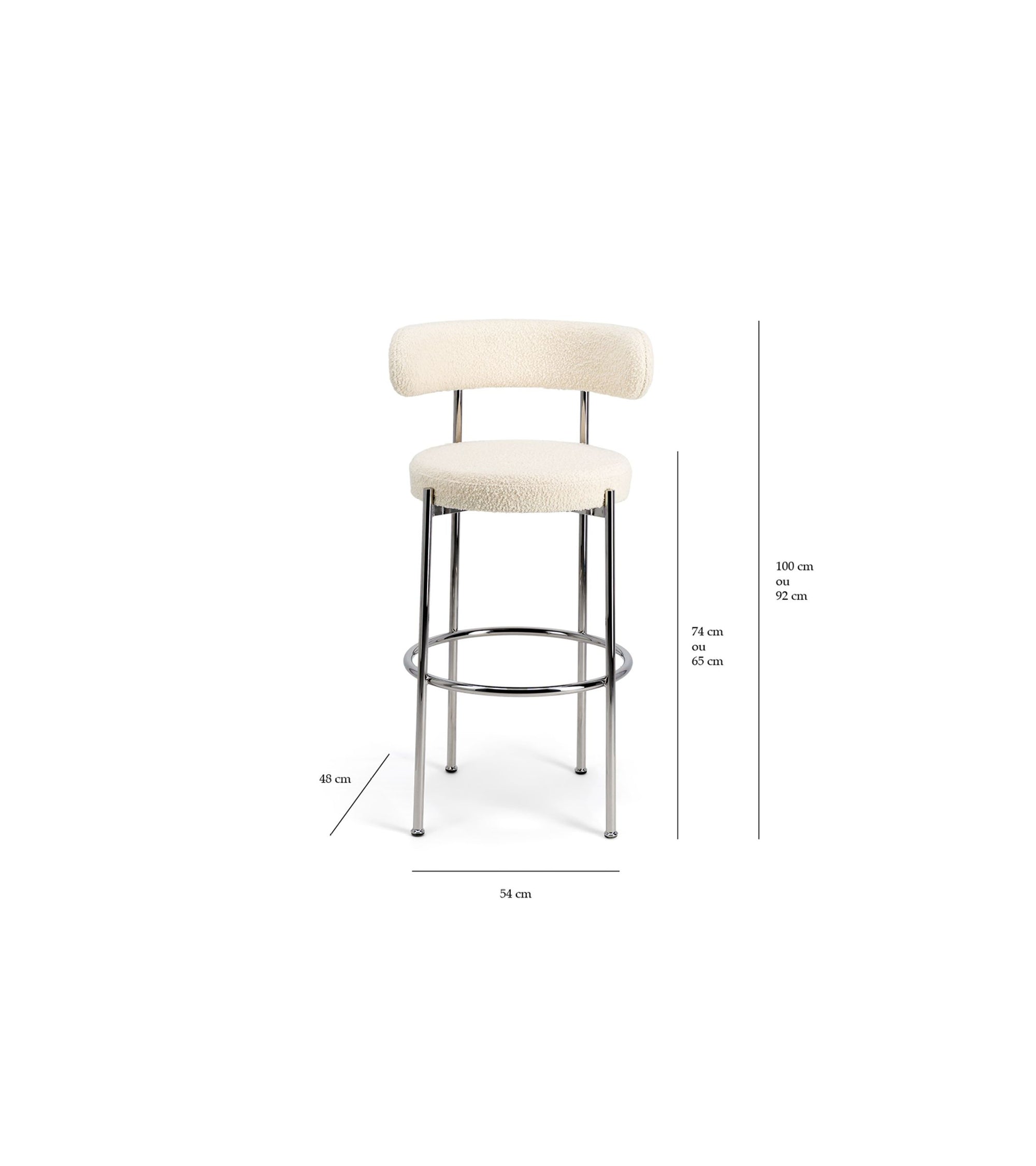 Chaise de bar Libera en velours côtelé - Marron