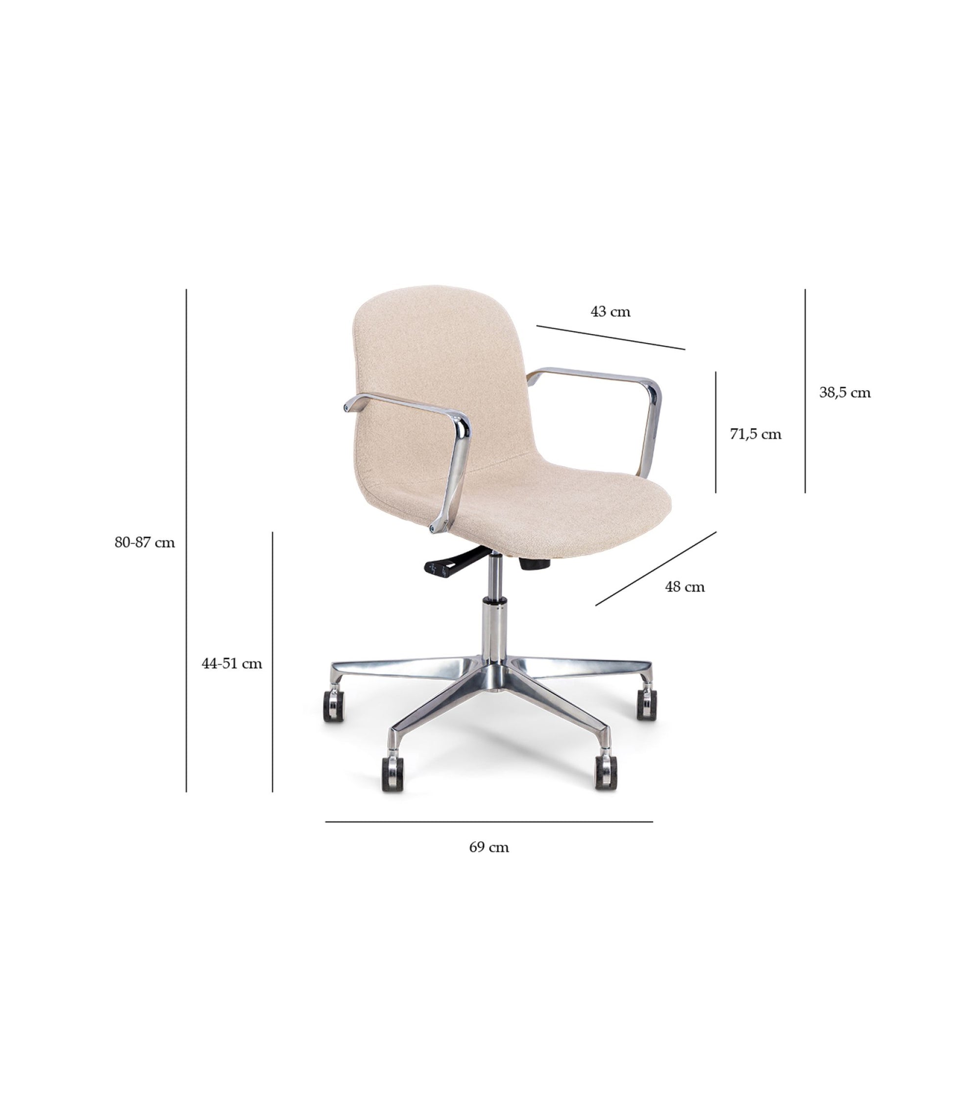 Chaise de bureau Osvaldo - Beige