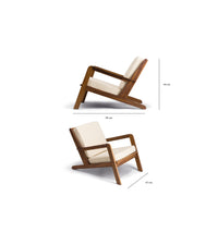 Chauffeuse Gloria en bois et laine - Blanc crème