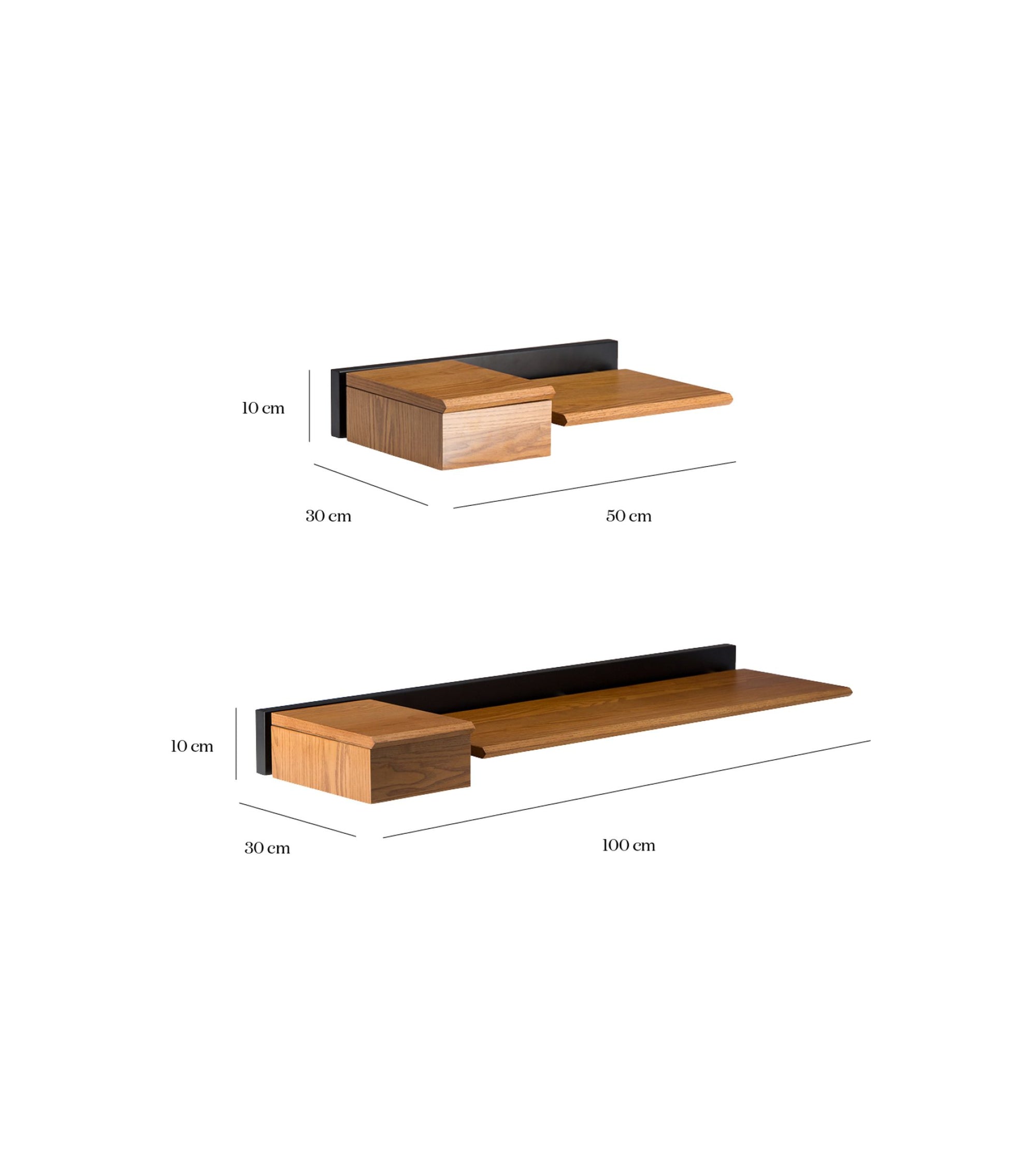 Large Sola wall console in wood - Iroko
