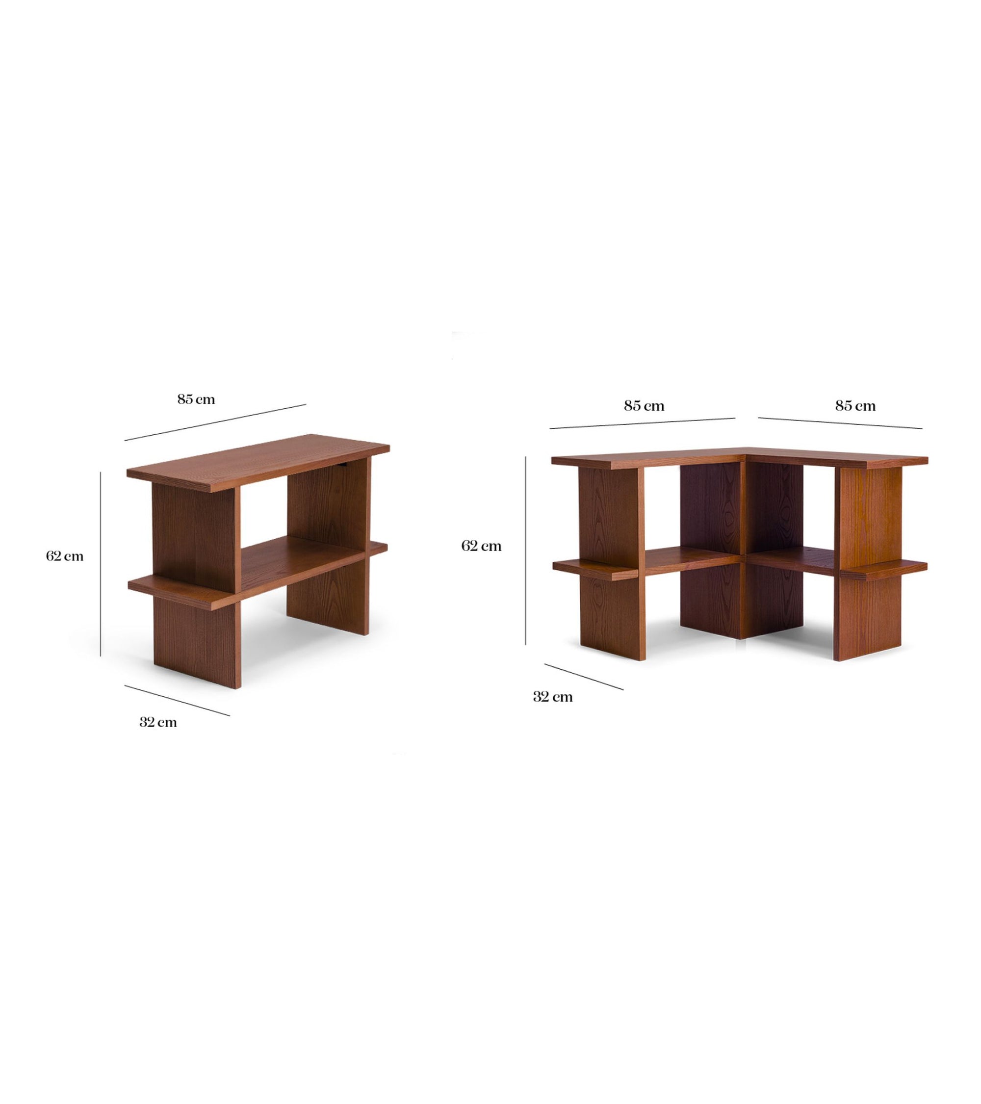 Mara wooden corner shelf - Iroko