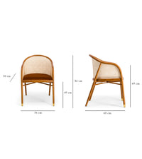Fauteuil Cavallo en bois et cannage - Multicolore