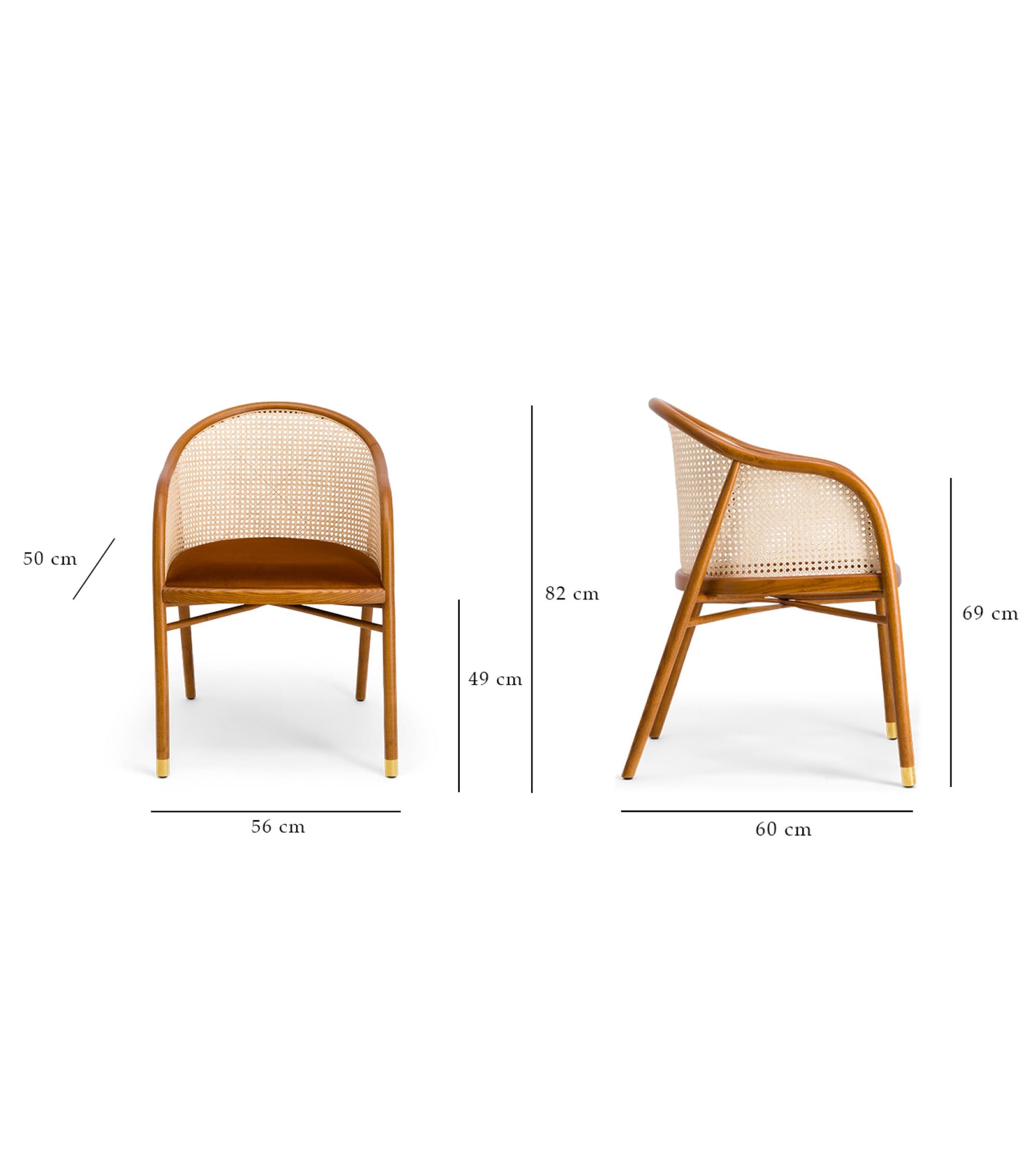 Fauteuil Cavallo en bois et cannage - Multicolore