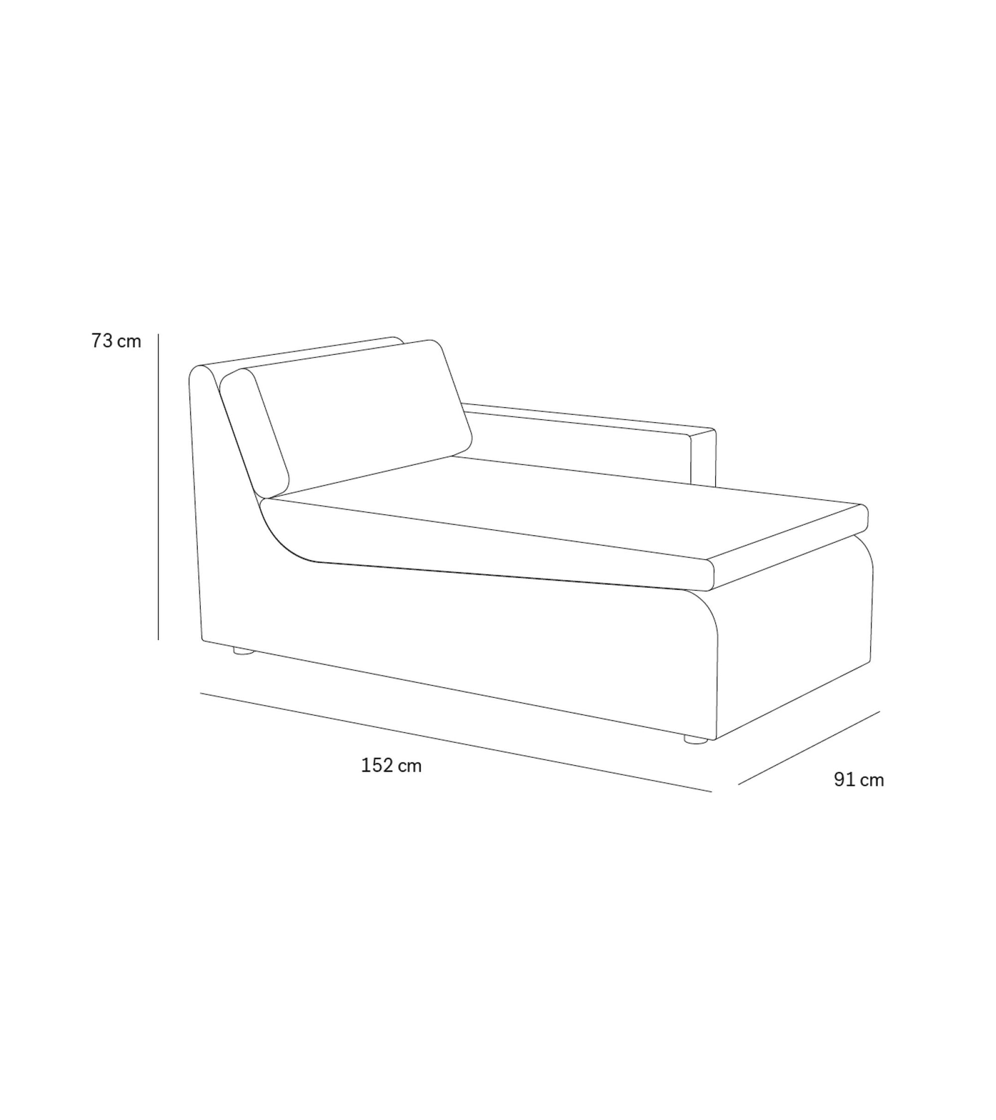 Aldo straight corduroy chaise longue - White