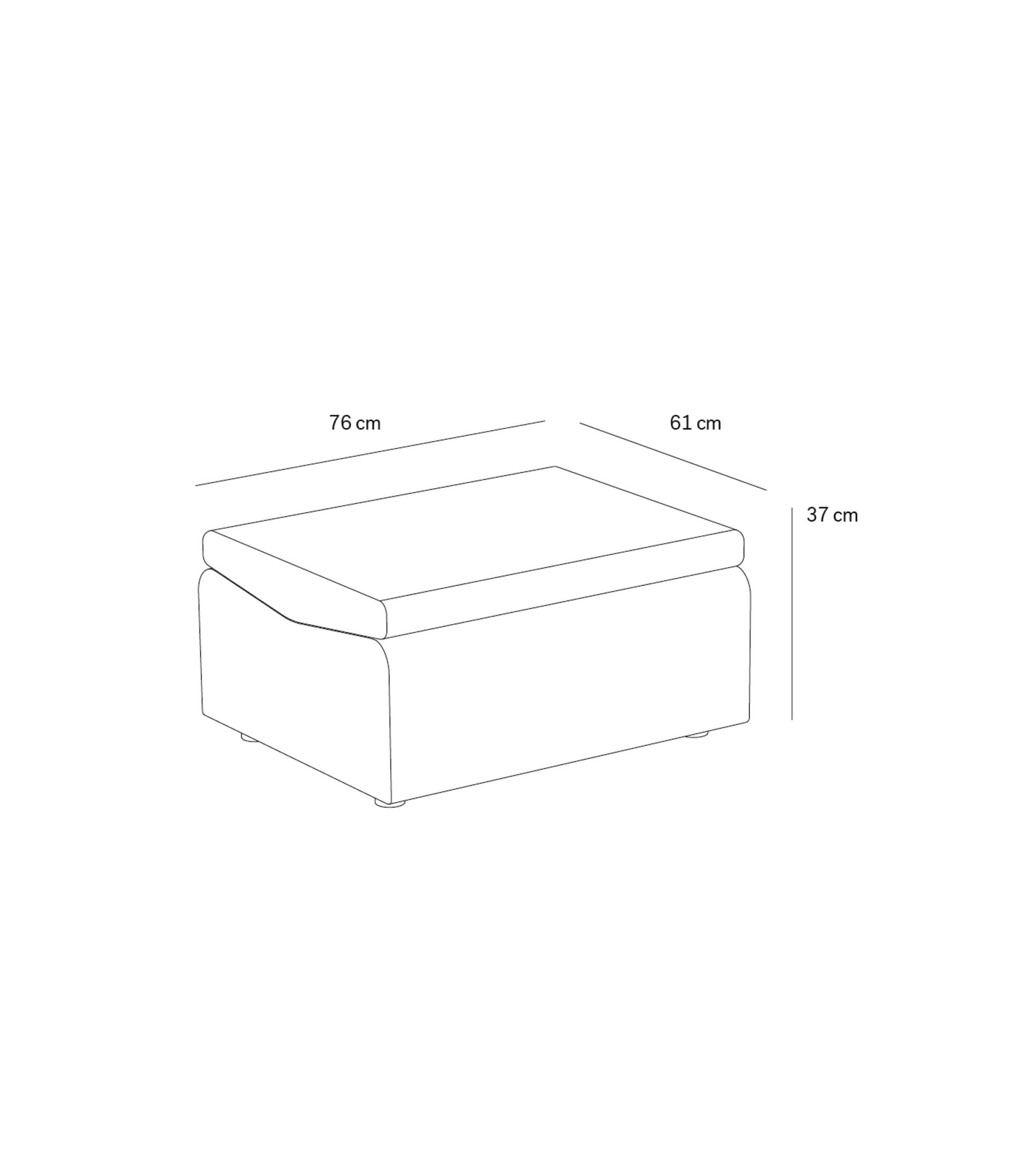 Pouf rectangulaire Aldo - Brique