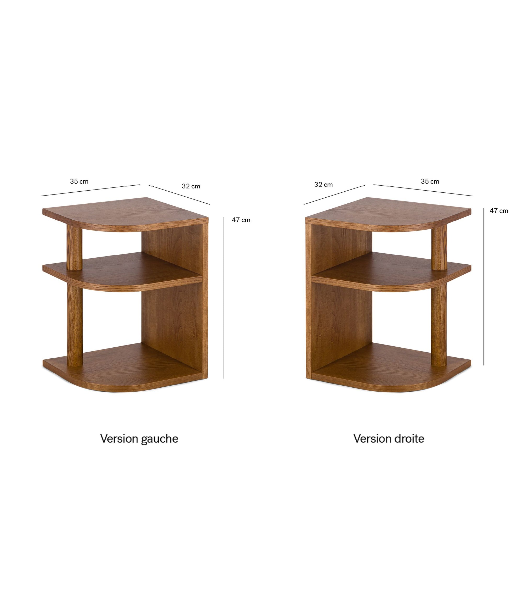 Table d'appoint Opera côté droit en bois - Iroko