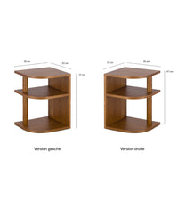 Table d'appoint Opera côté gauche en bois - Iroko