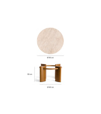 Table basse ronde Carlotta en bois et verre - Vert
