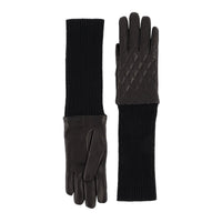 Gants matelassés en cuir matelassé - Noir
