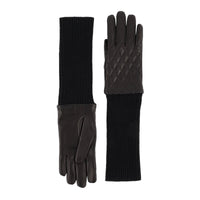 Gants matelassés en cuir matelassé - Noir