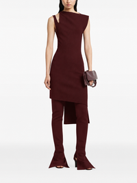 Oblique ribbed knit dress - Burgundy