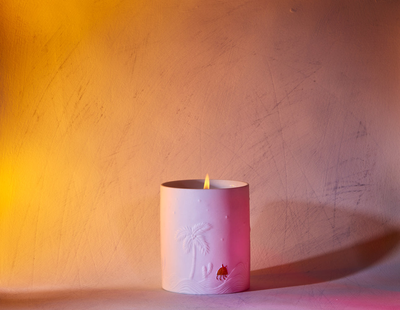 Bougie Palmier Mojave Haas Brothers en porcelaine - Blanc