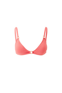 Montenegro textured triangle bikini top - Apricot Ribbed