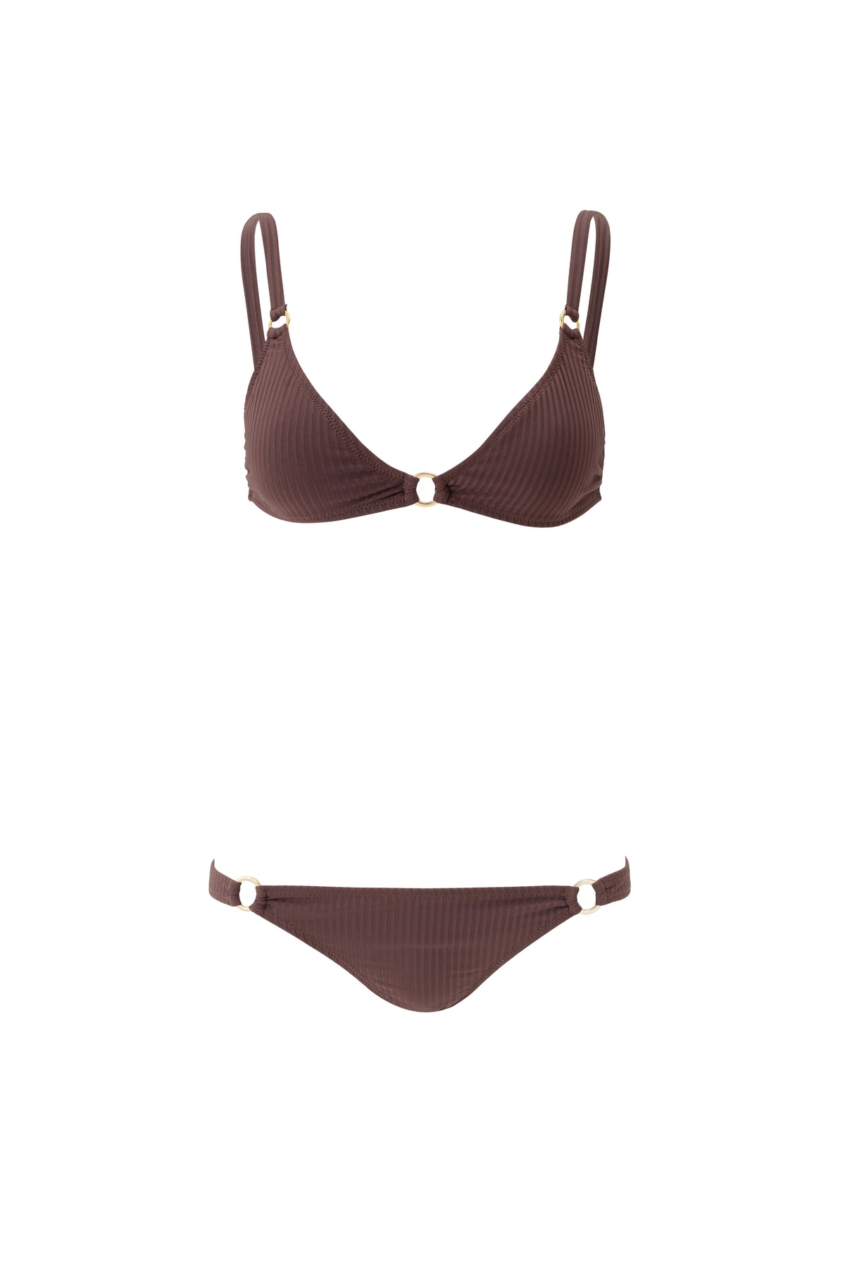 Brown Ribbed Bas de bikini - Brown Ribbed