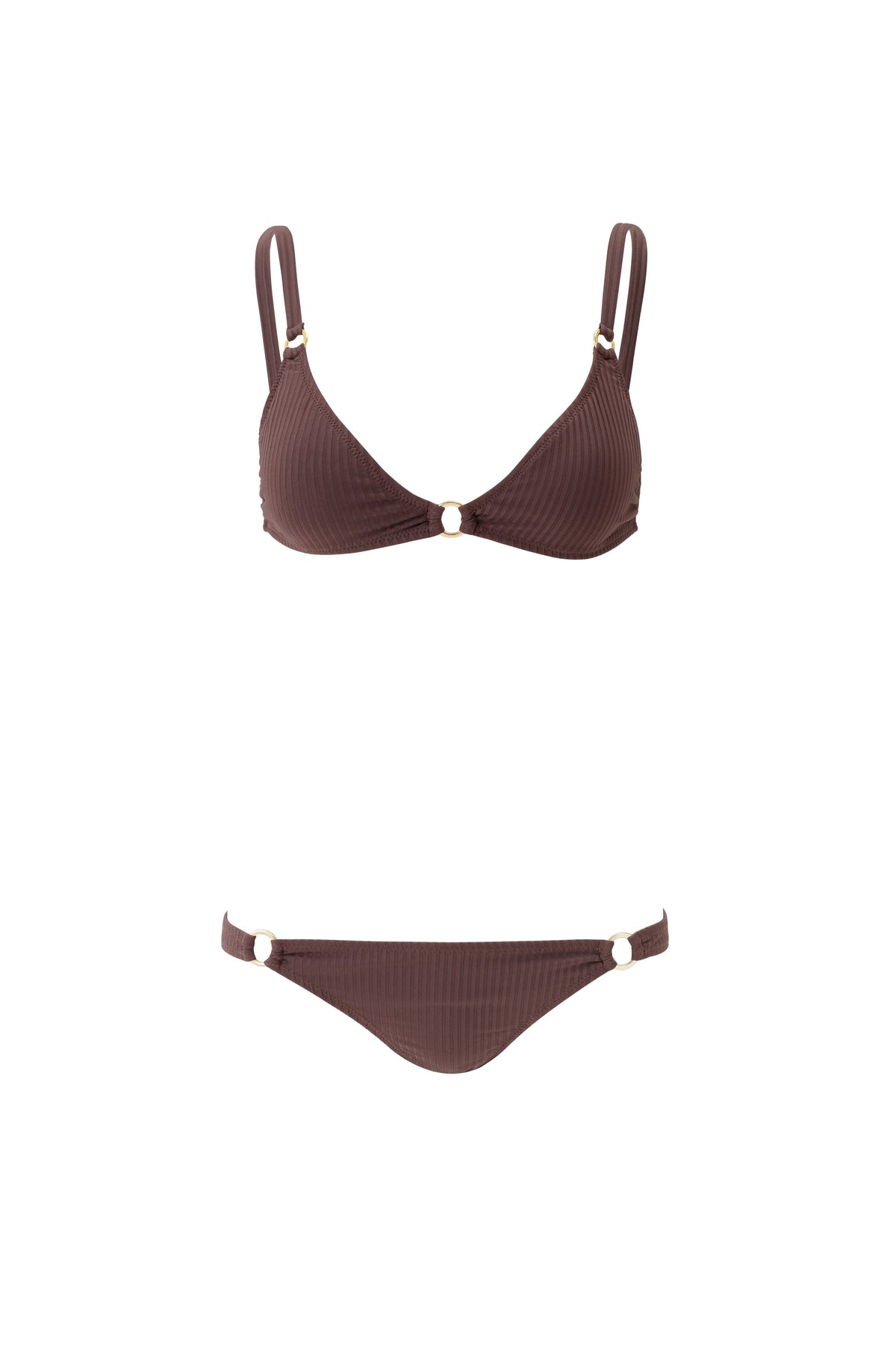 Brown Ribbed Haut de bikini - Brown Ribbed