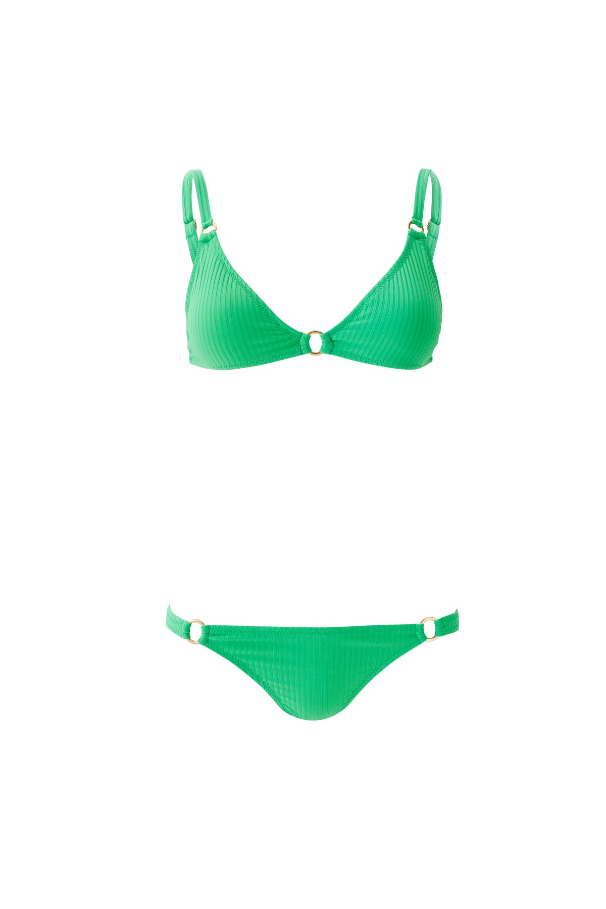 Green Ribbed Bas de bikini - Green Ribbed
