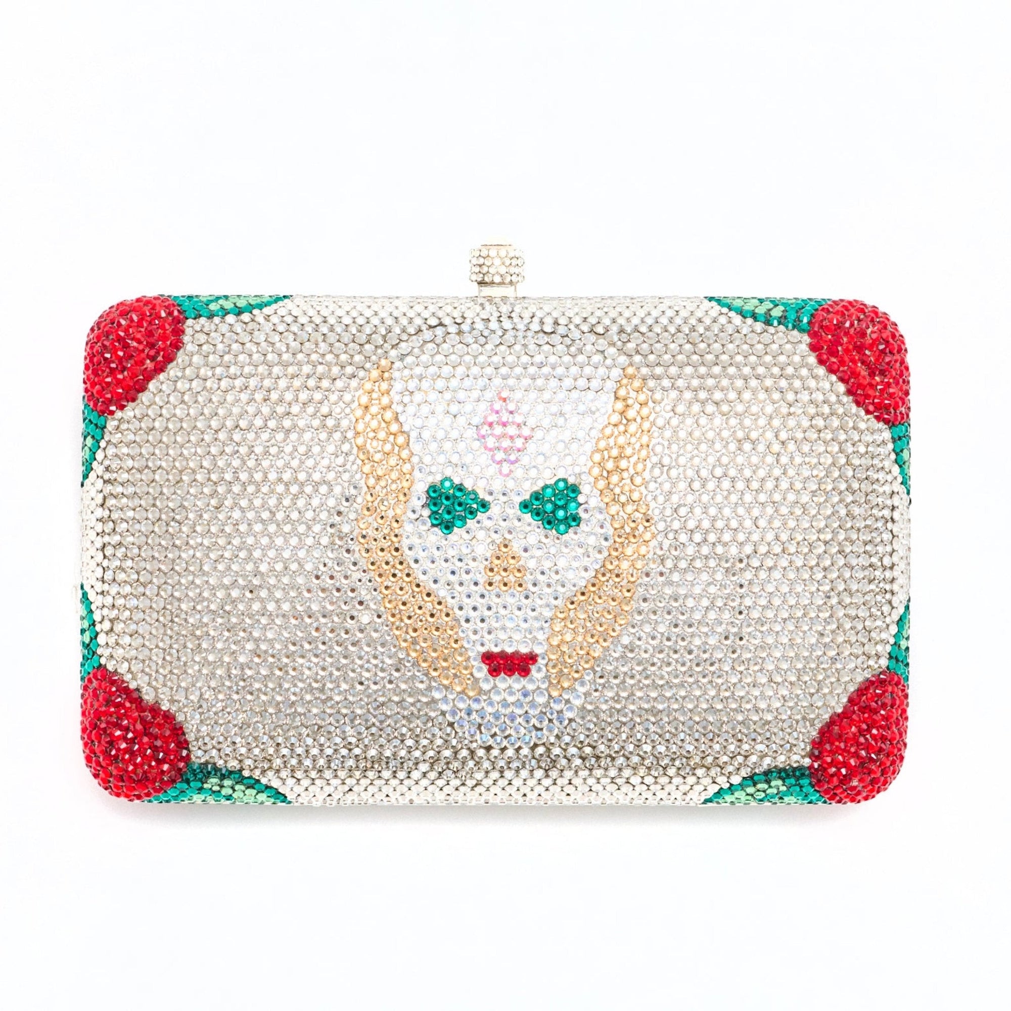 Clutch Musée Maillol in Swarovski crystals & leather - Silver