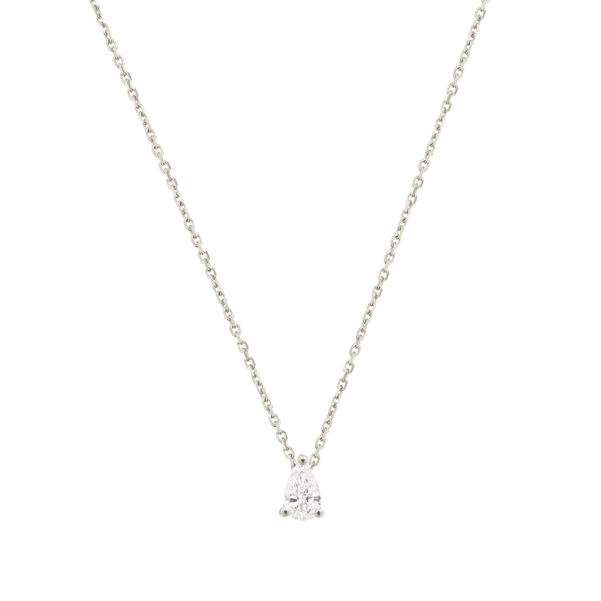 Collier Héra serti d'un diamant taille poire - Or Blanc