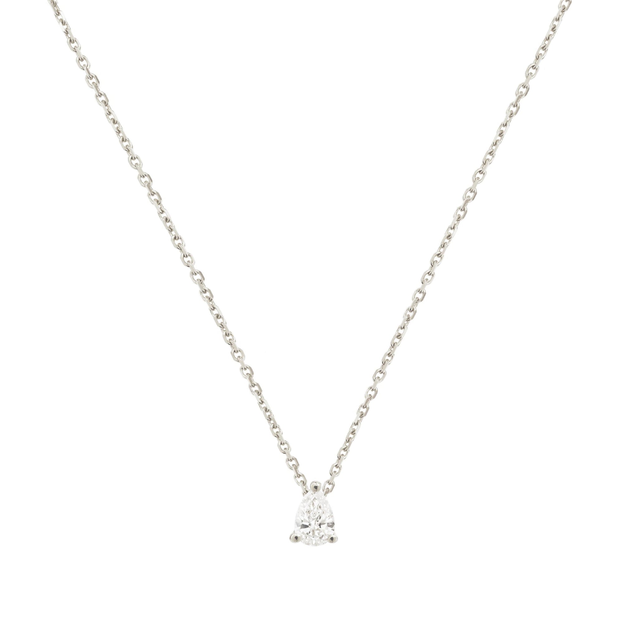 Collier Héra serti d'un diamant - Or Blanc