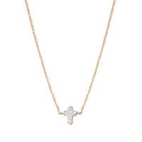 COLLIER MAGIC TOUCH OR ROSE MOTIF CROIX