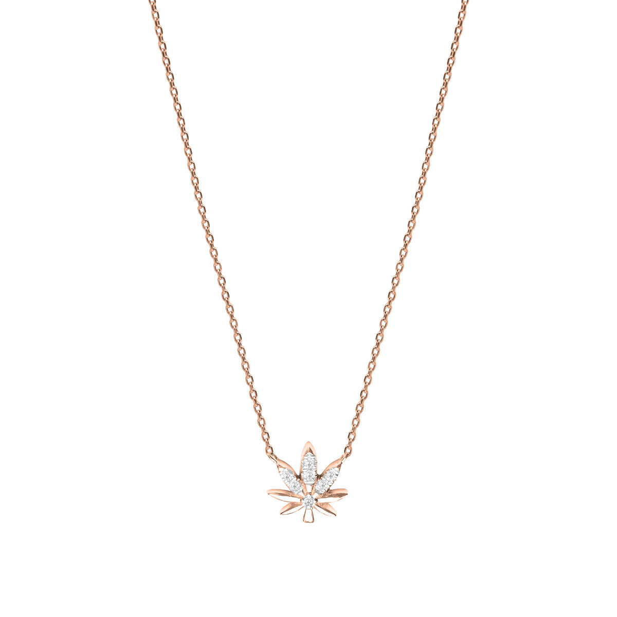COLLIER MAGIC TOUCH OR ROSE MOTIF FEUILLE