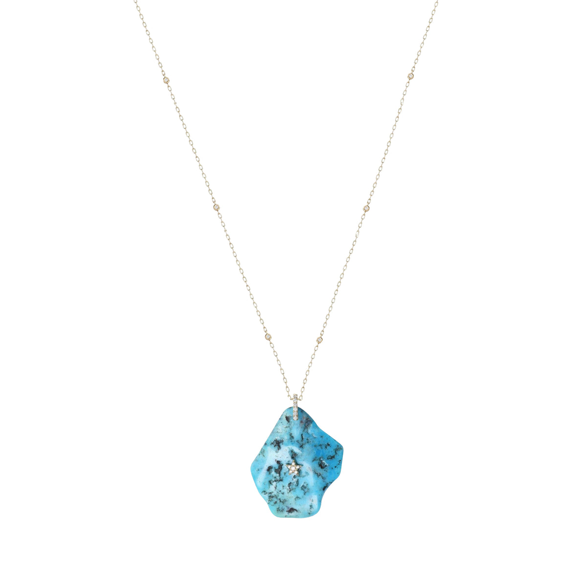 Collier Puzzle Star en Or rose 18K serti de diamants - Bleu