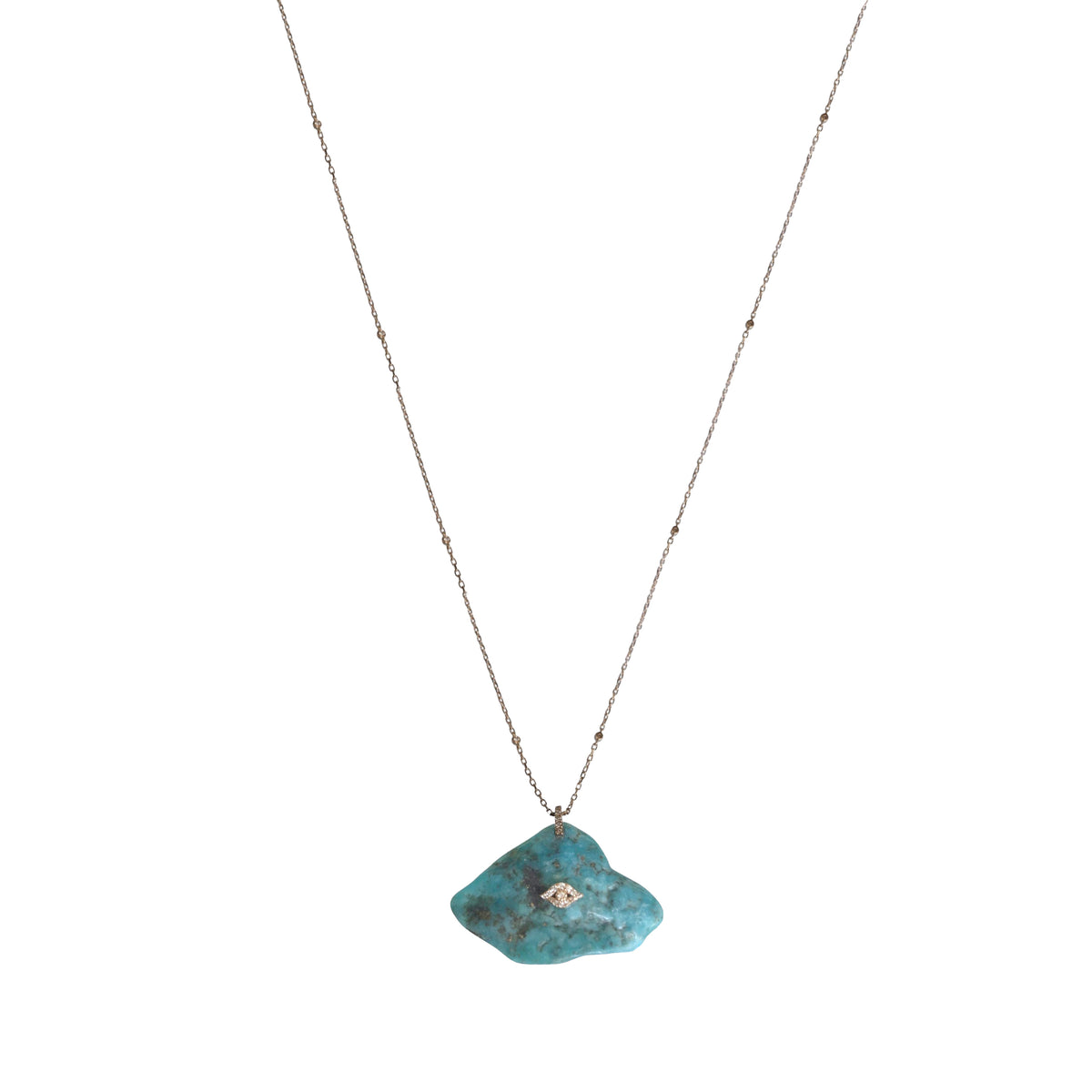 Collier Eyes en Or jaune 18K serti de diamants - Bleu