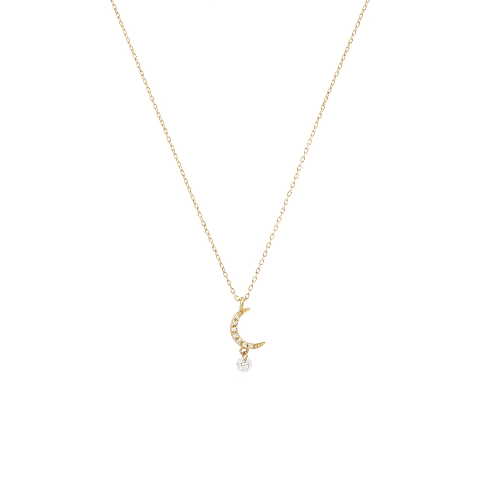 1qty NEW / Collier croissant de lune-Jaune