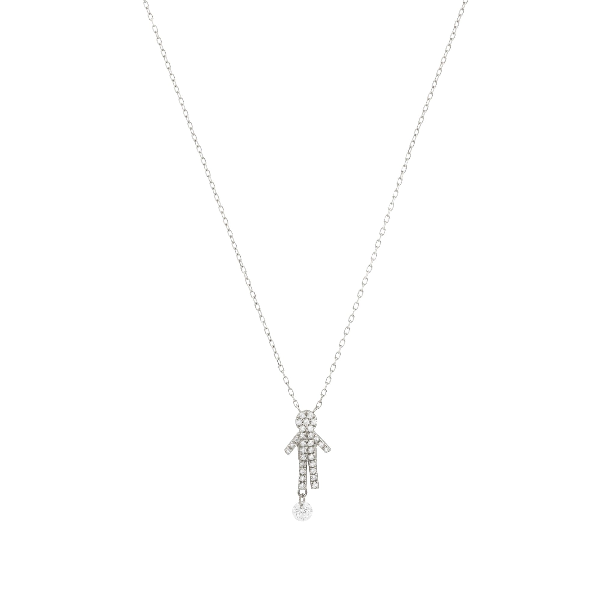 Collier Séléné Boy serti de diamants - Or Blanc