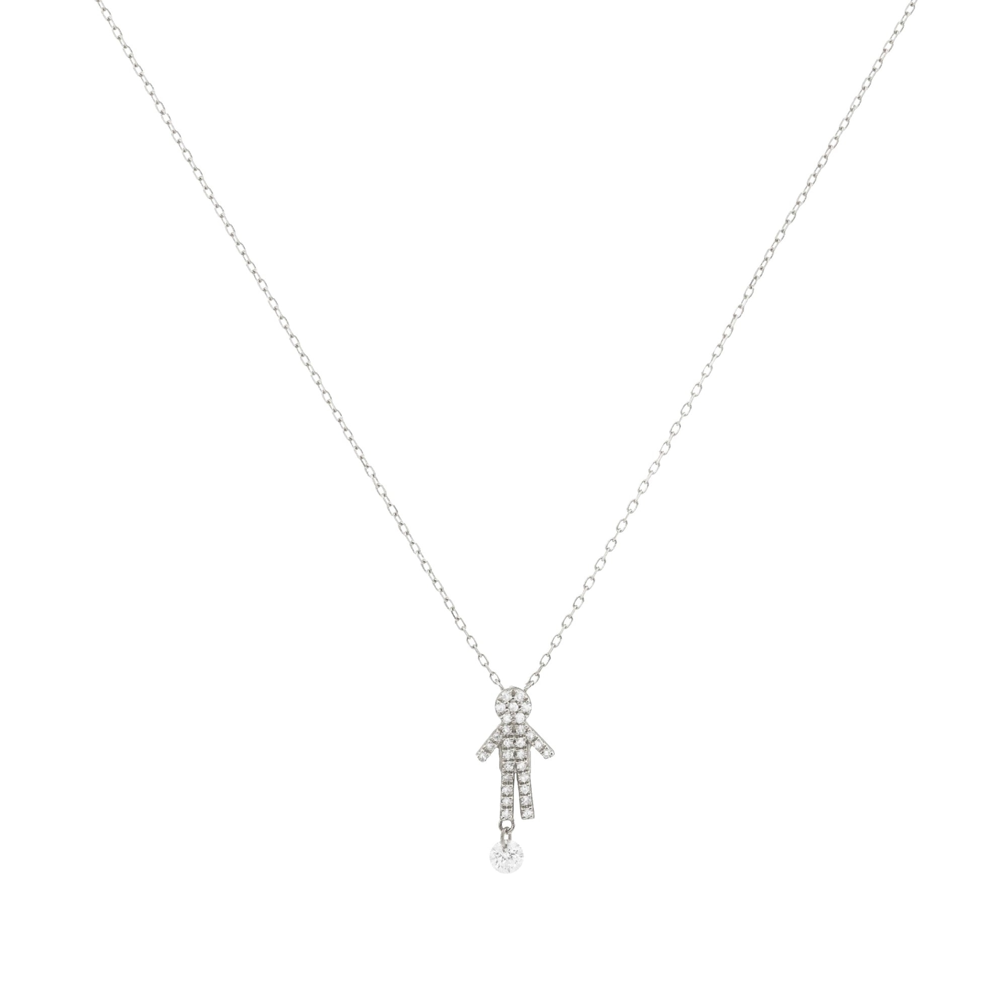 Collier Séléné Boy serti de diamants - Or Blanc