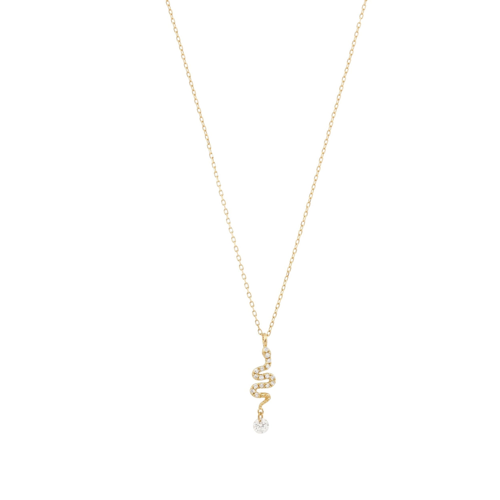 Collier Séléné Serpent serti de diamants - Or Jaune