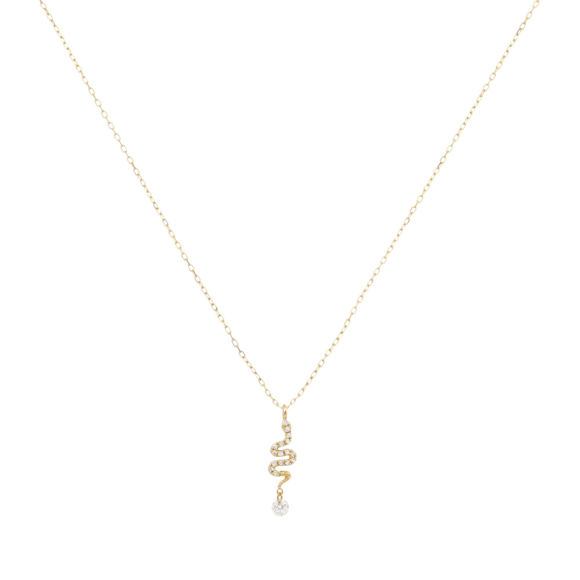 Collier Séléné Serpent serti de diamants - Or Jaune