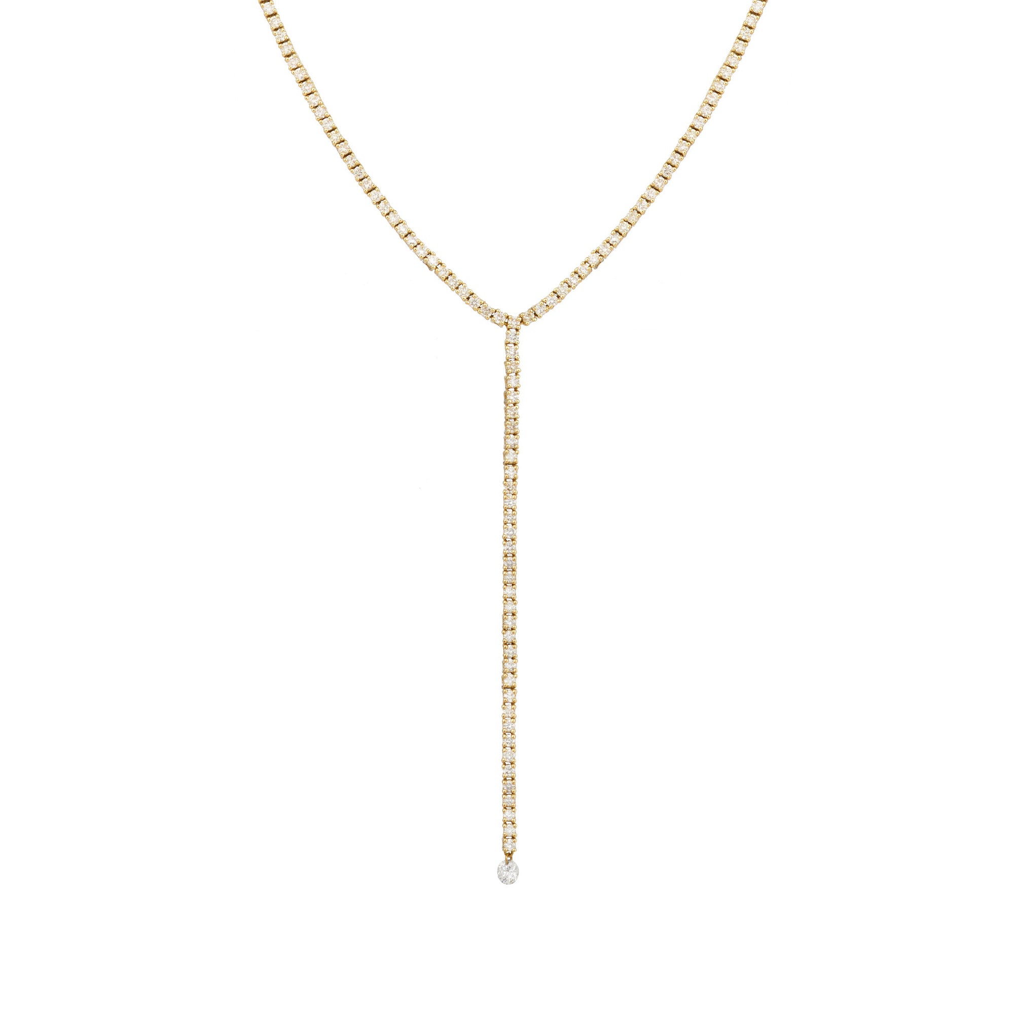 Collier Tennis rivière sertie de diamants - Or Jaune
