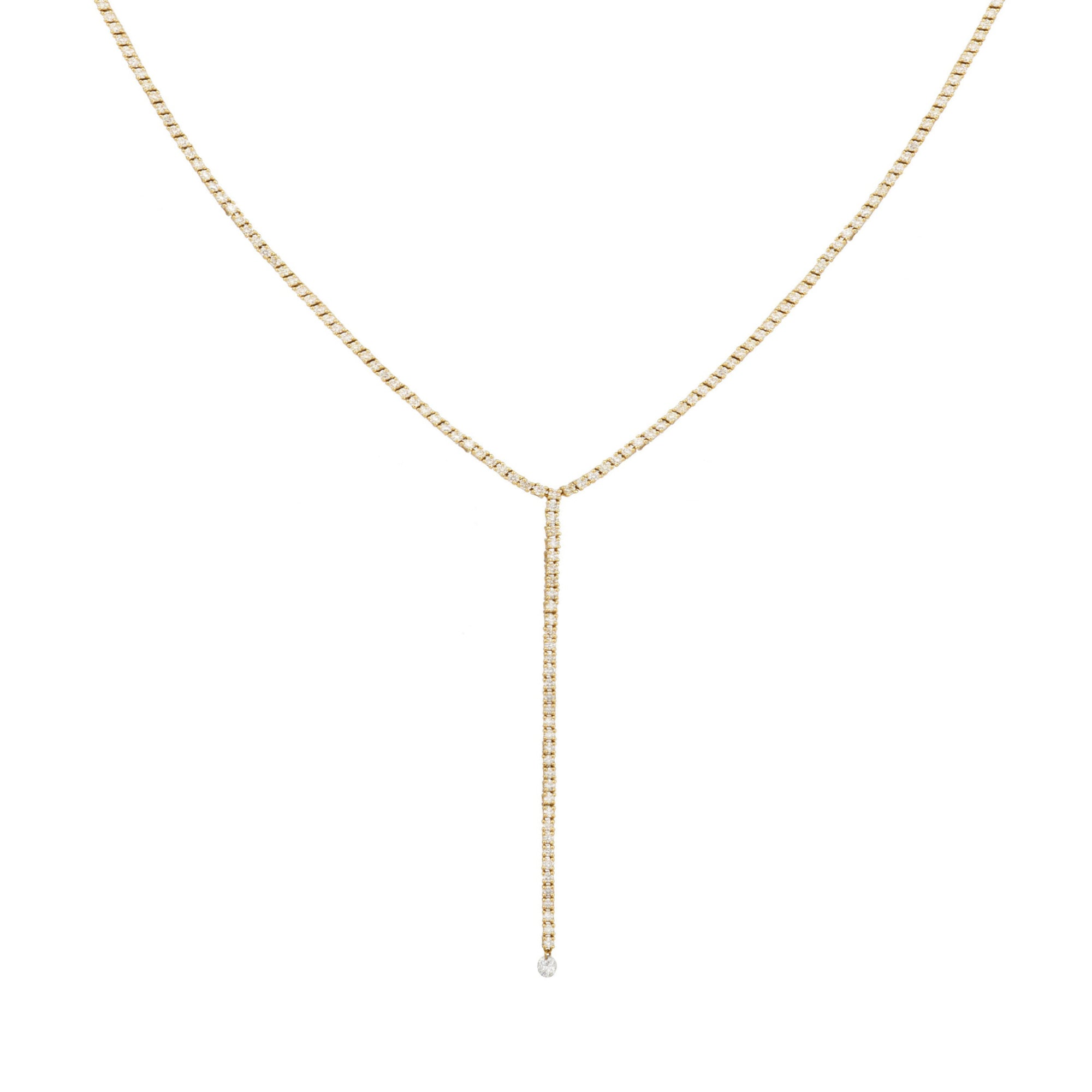 Collier Tennis rivière sertie de diamants - Or Jaune