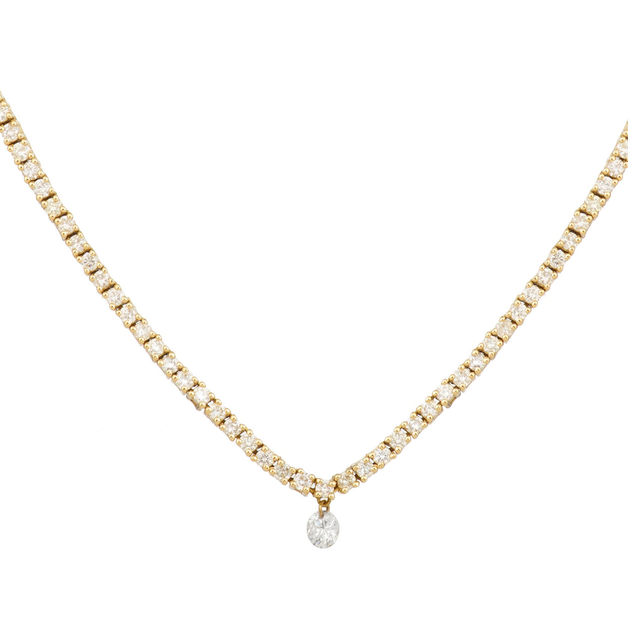 Collier Tennis serti de diamants - Or Jaune