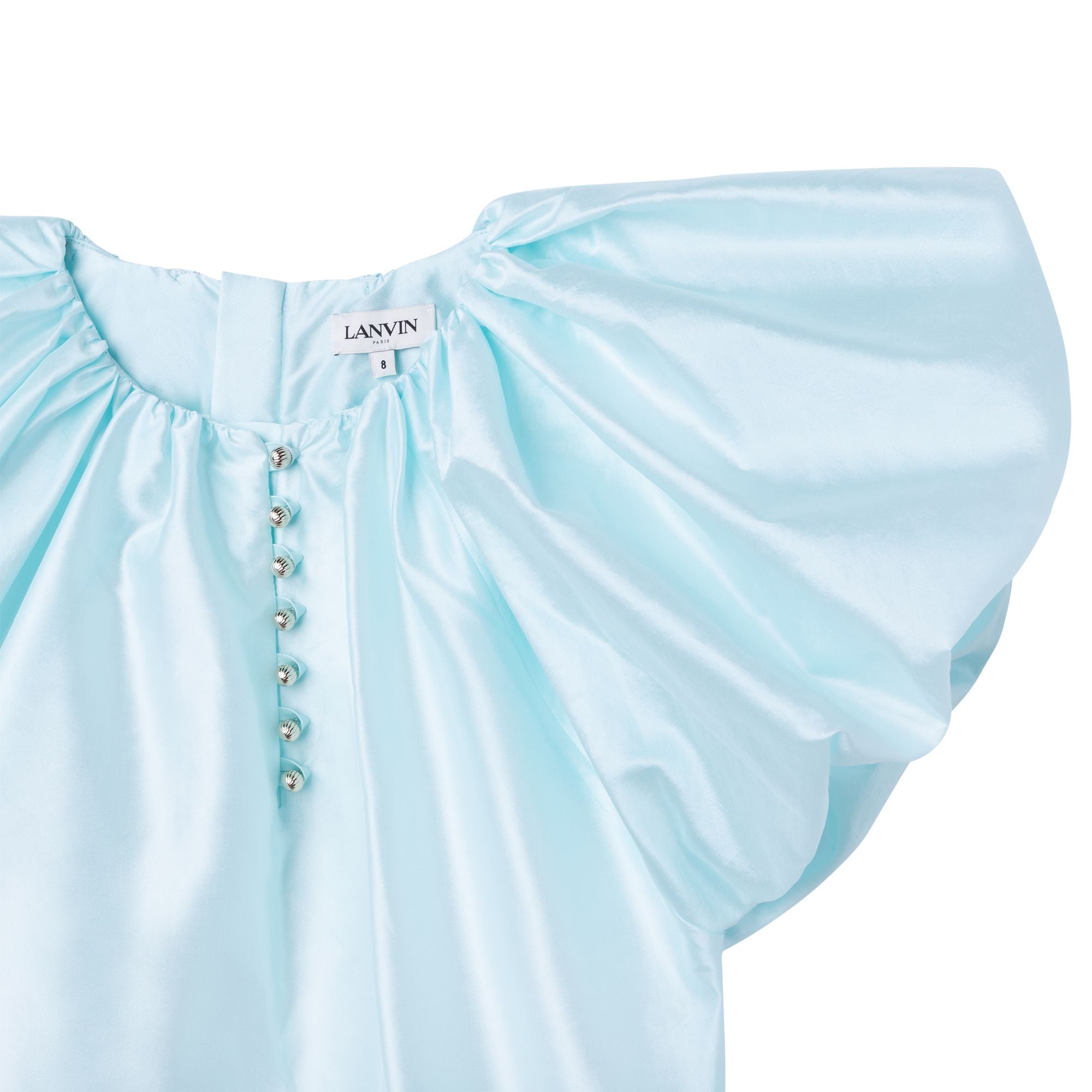 Robe de cérémonie en soie mélangée - Bleu ruisseau