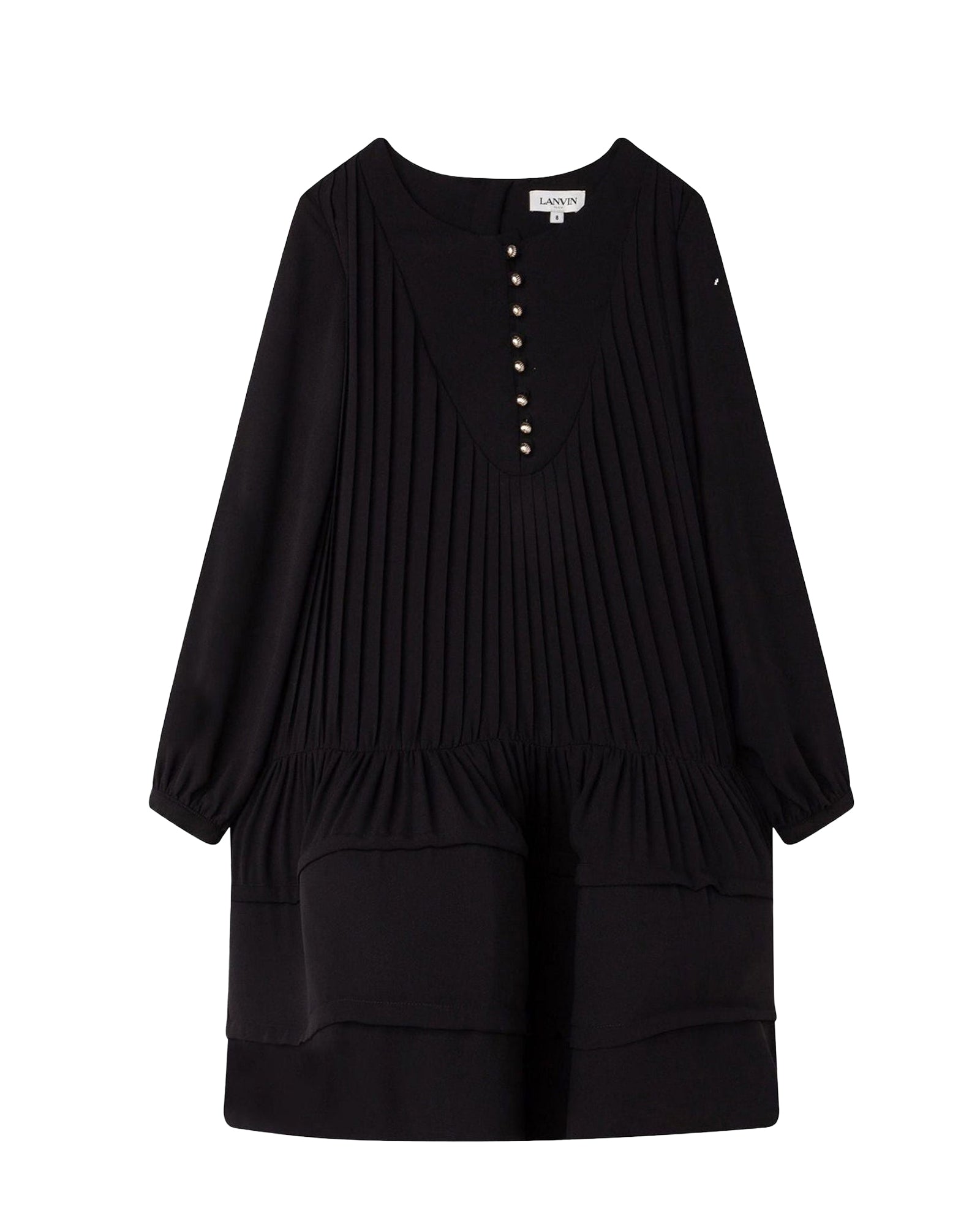 Robe de cérémonie à manches longues en crepe - Black