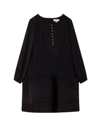 Robe de cérémonie manches longues en crepe - Black
