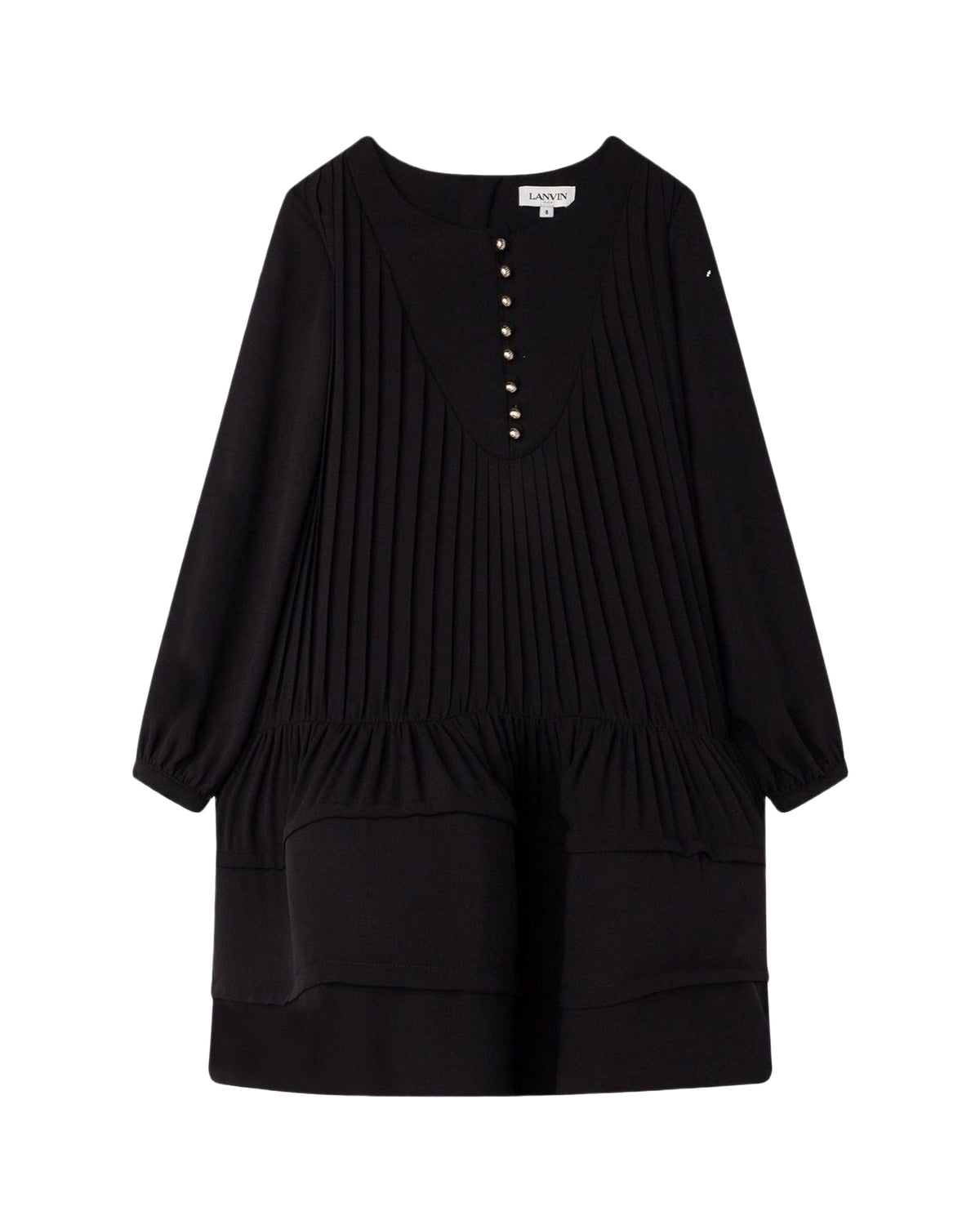 Robe de cérémonie manches longues en crepe - Black