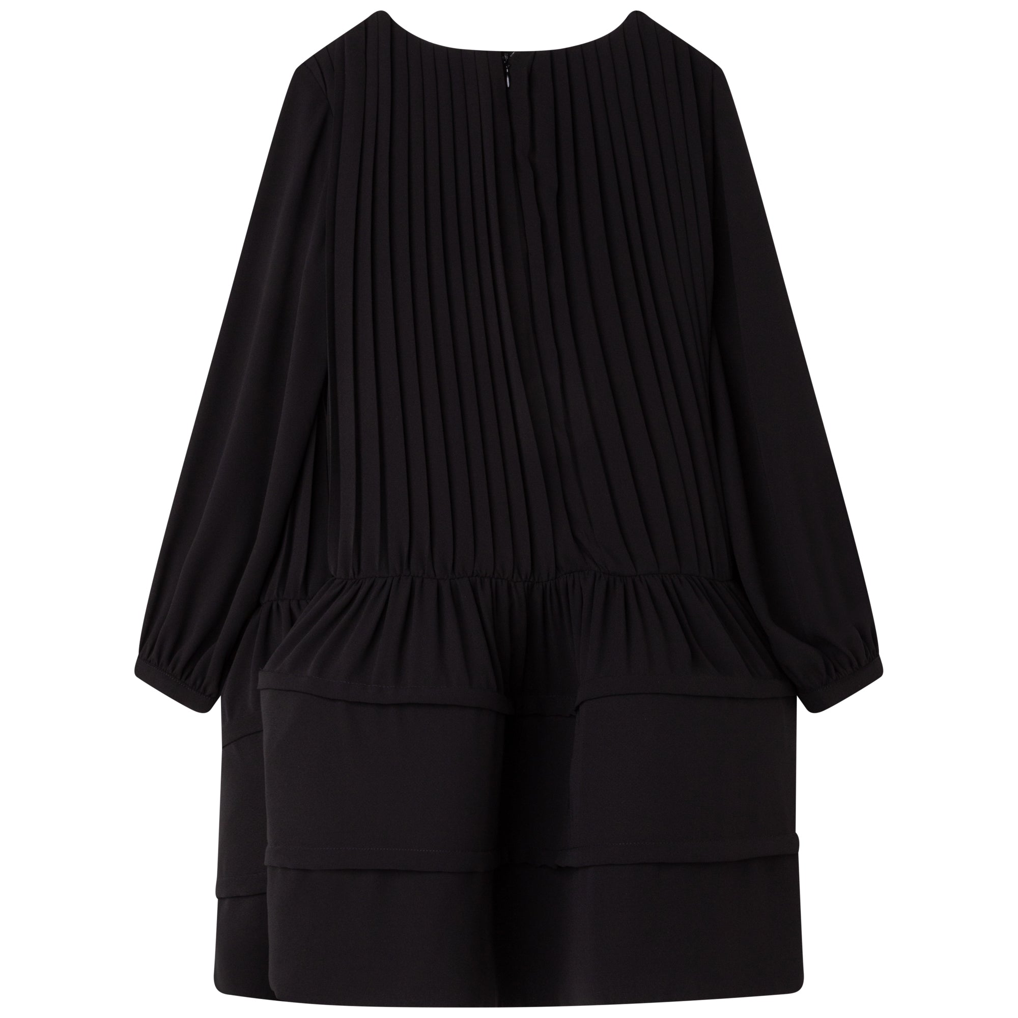 Robe de cérémonie à manches longues en crepe - Black