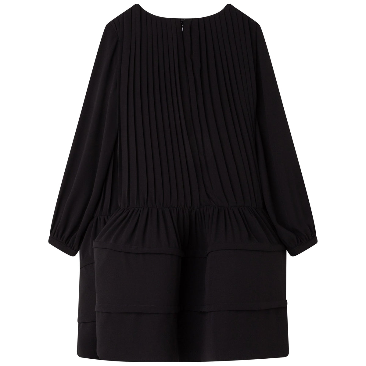 Robe de cérémonie manches longues en crepe - Black