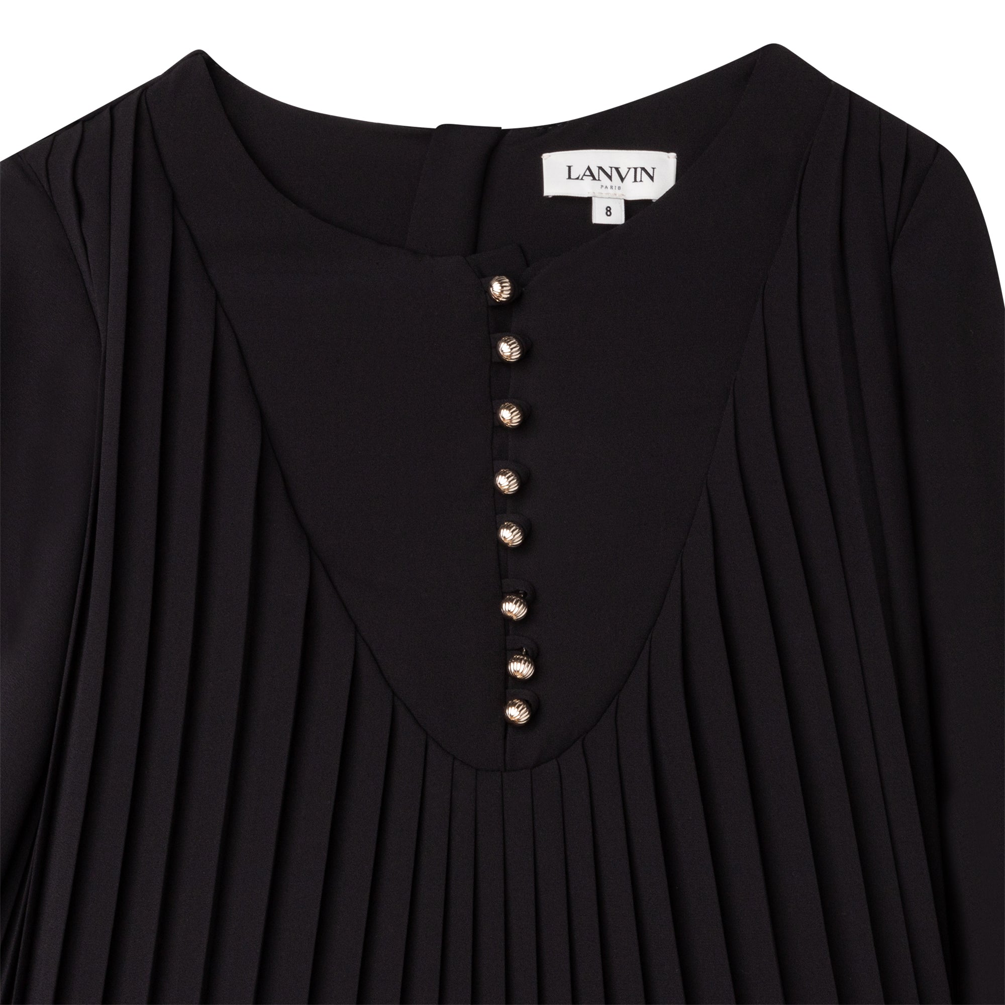 Robe de cérémonie à manches longues en crepe - Black