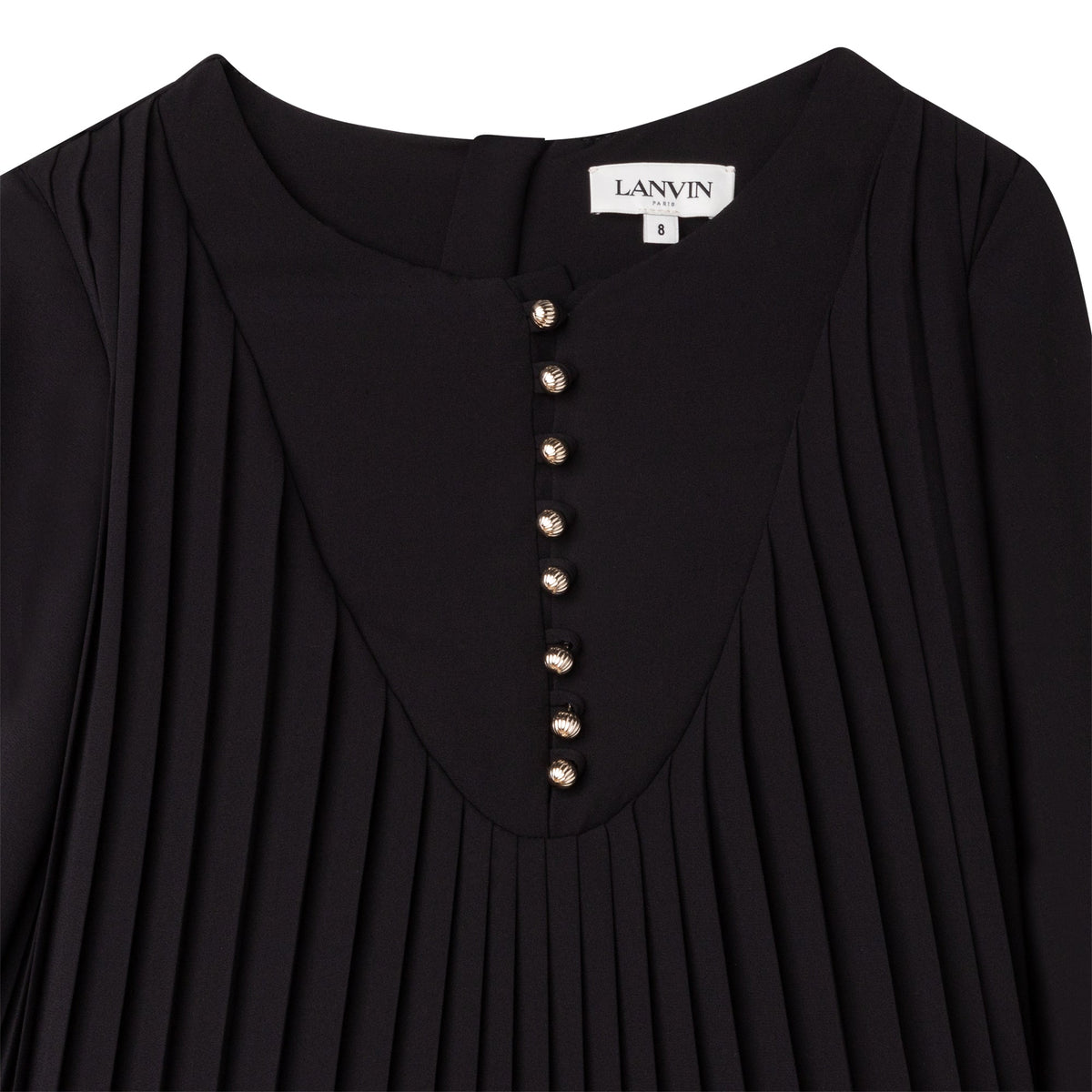 Robe de cérémonie manches longues en crepe - Black
