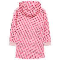 Printed velvet hooded dress - Rose Petale