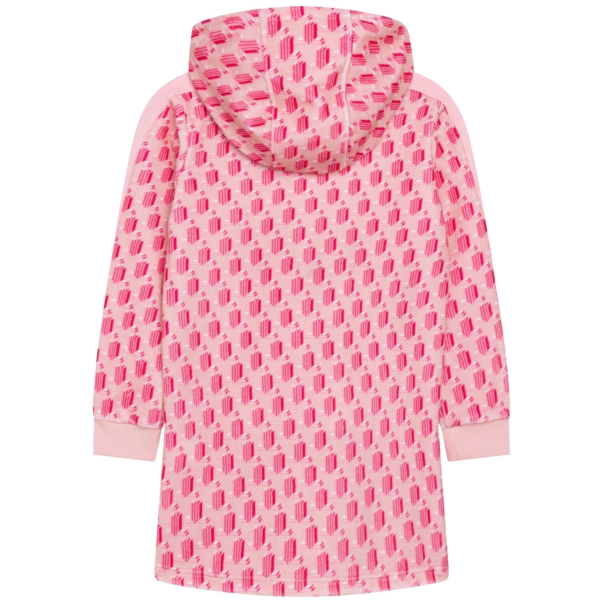 Printed velvet hooded dress - Rose Petale